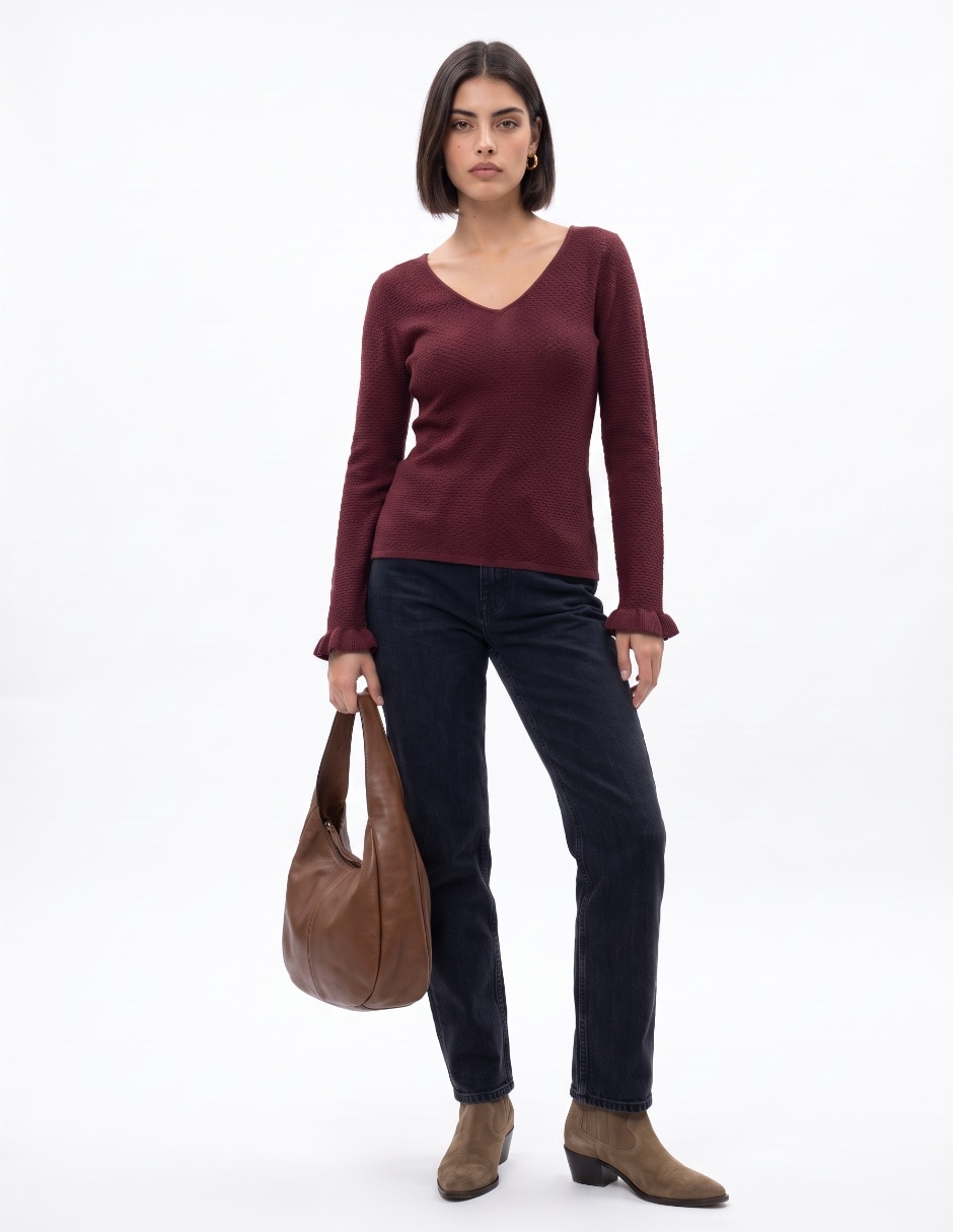 Suéter Merella cuello V para mujer 7