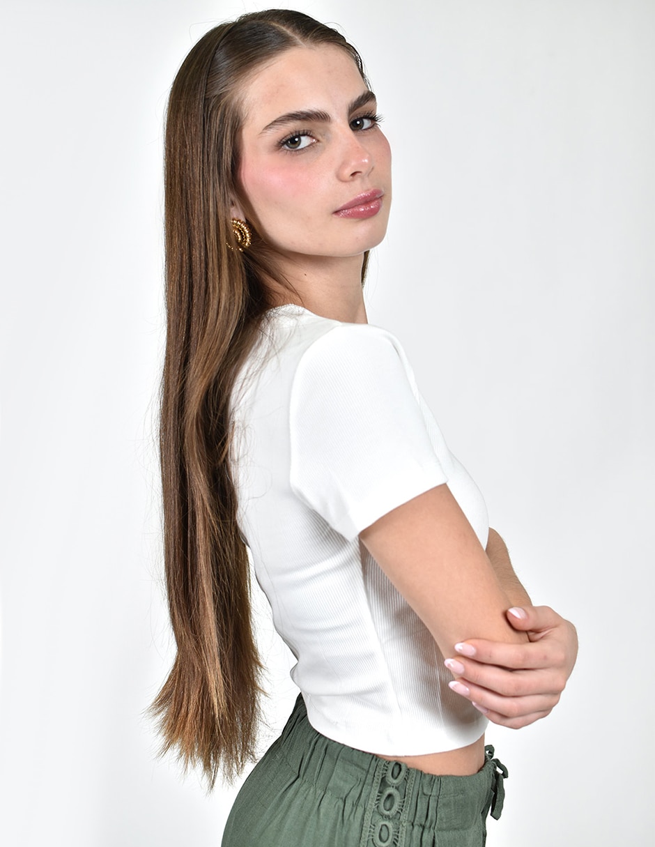 Blusa manga corta para mujer