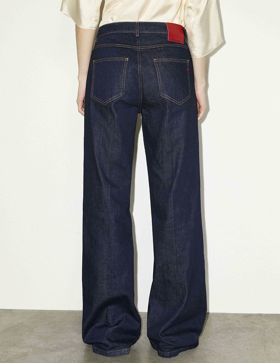 Jeans amplio corte cintura para mujer 5