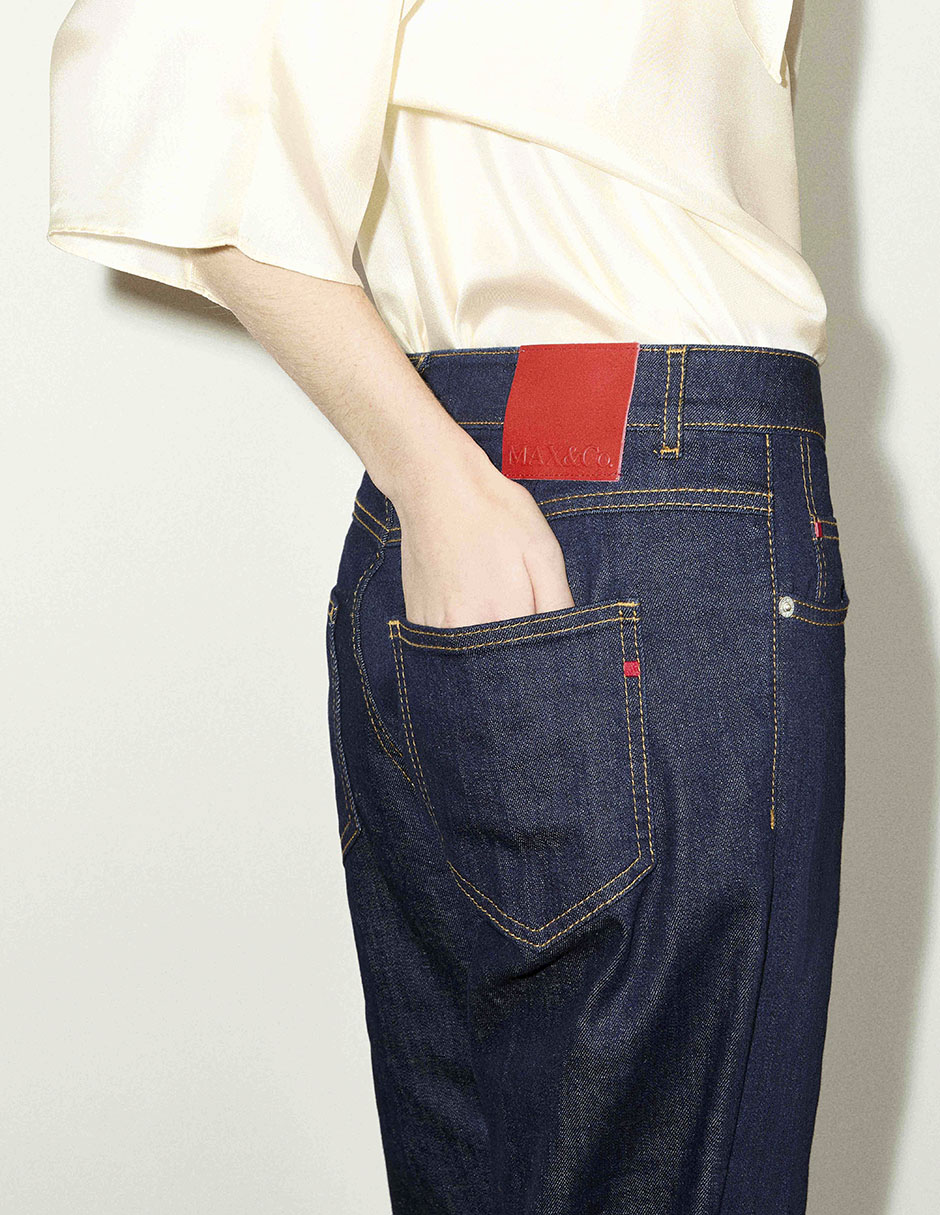 Jeans amplio corte cintura para mujer 3