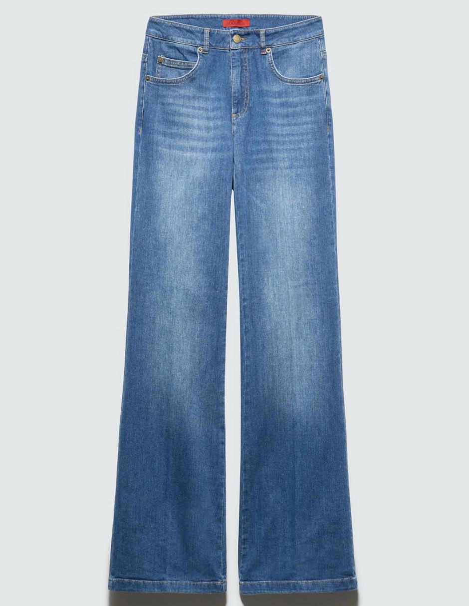 Jeans wide leg corte cintura para mujer 2