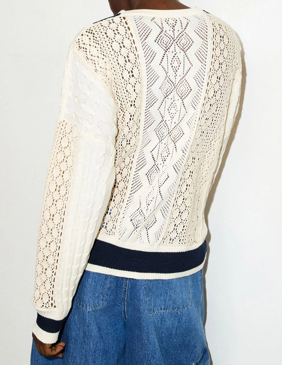 Suéter cuello V para mujer 4