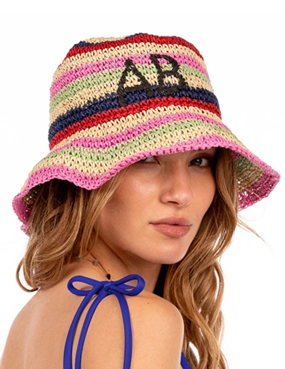 Sombrero estampado a rayas 1