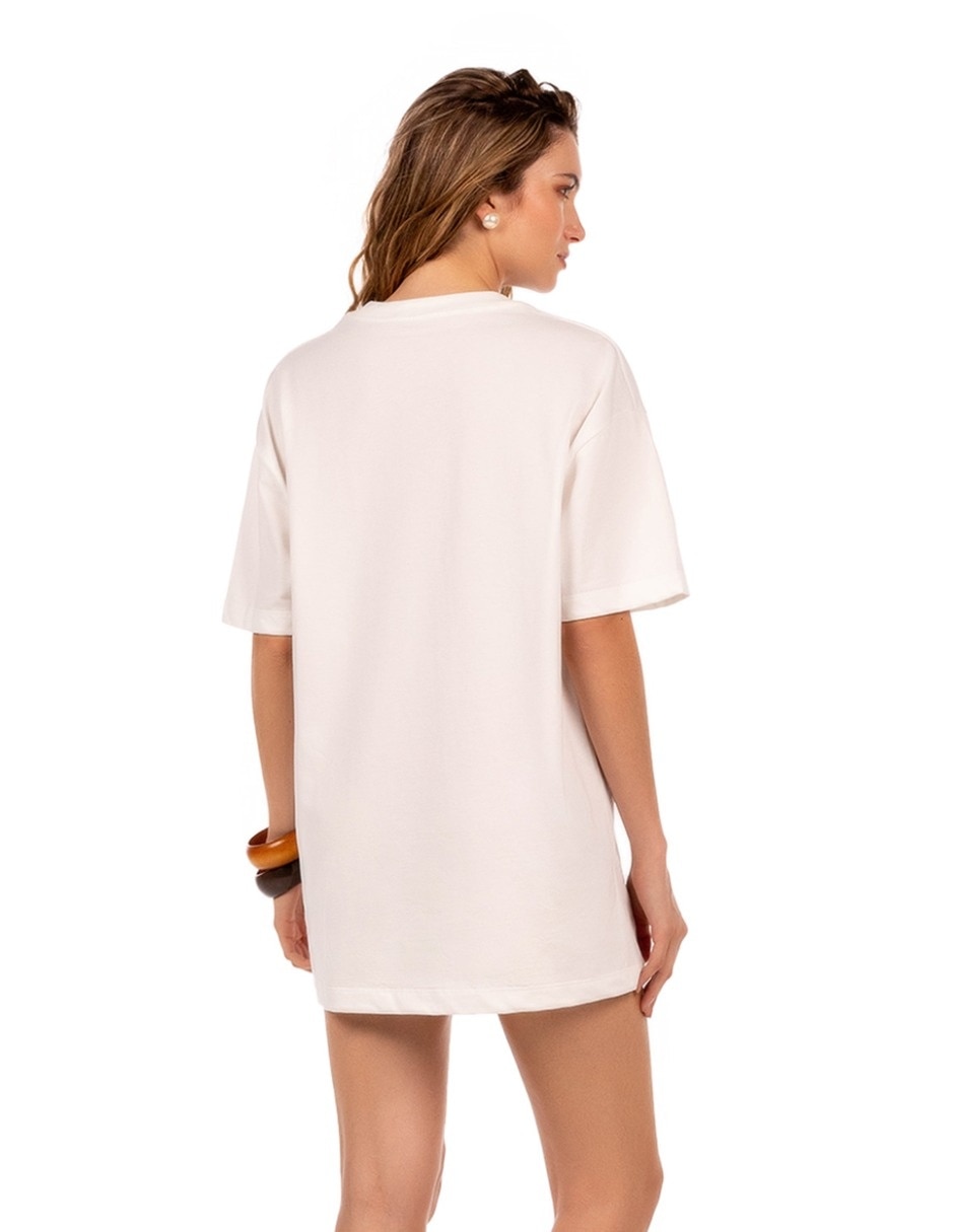 Playera manga al codo cuello redondo para mujer 5