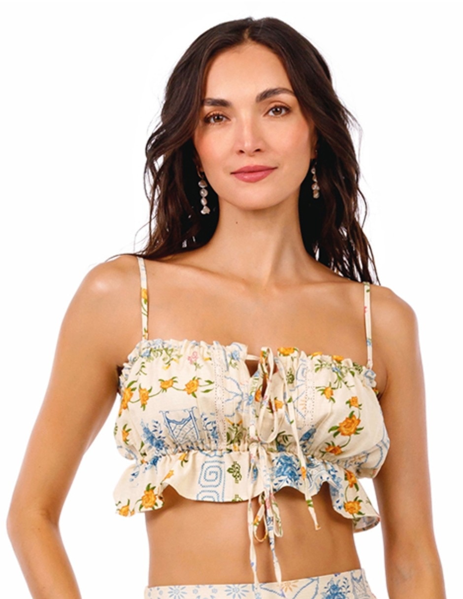 Top escote cuadrado tirante ajustable