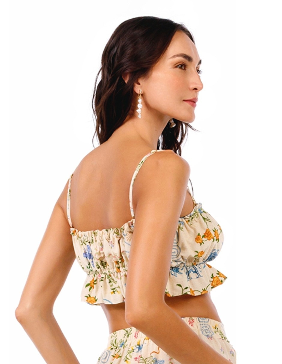 Top escote cuadrado tirante ajustable