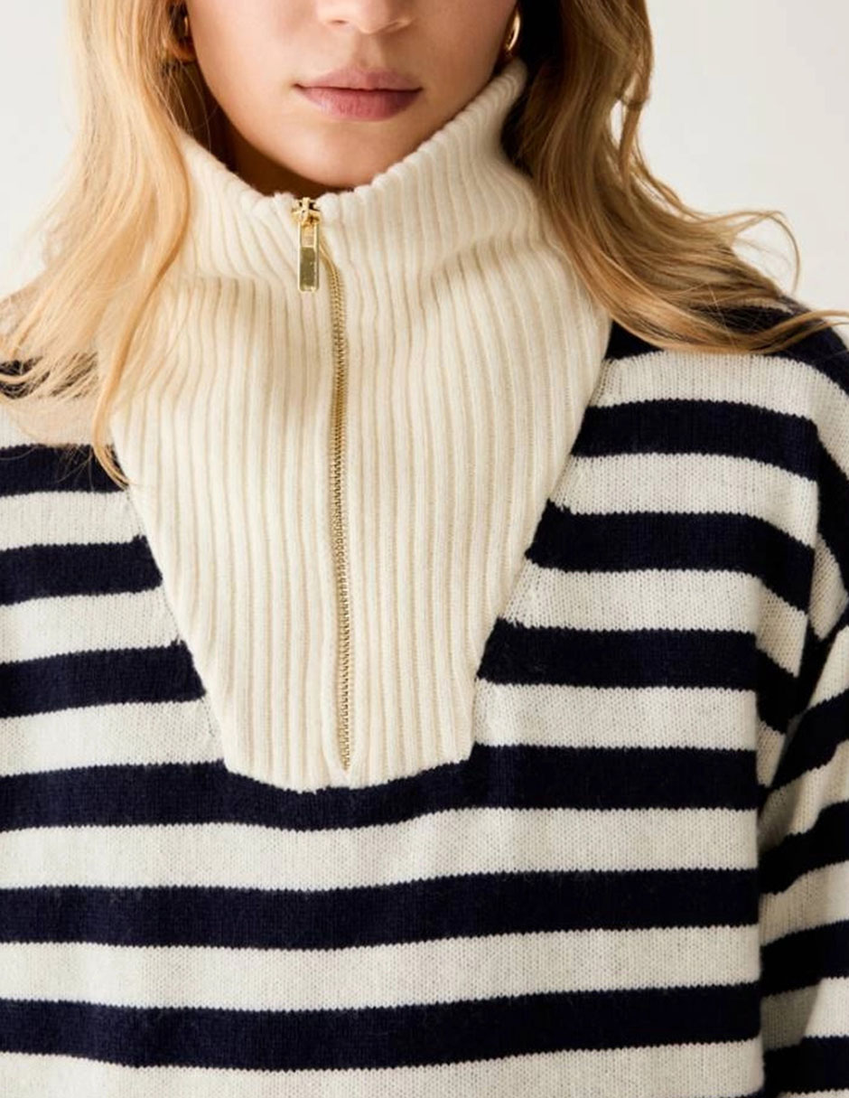 Suéter cuello con cierre para mujer 3