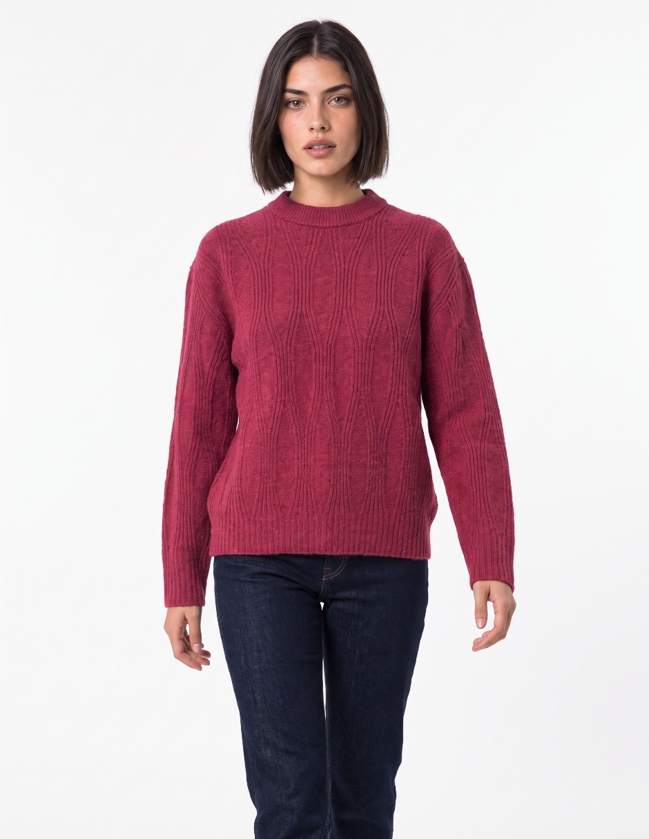 Suéter cuello redondo para mujer 7