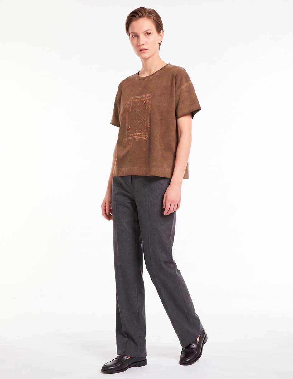 Playera manga corta cuello redondo para mujer 3