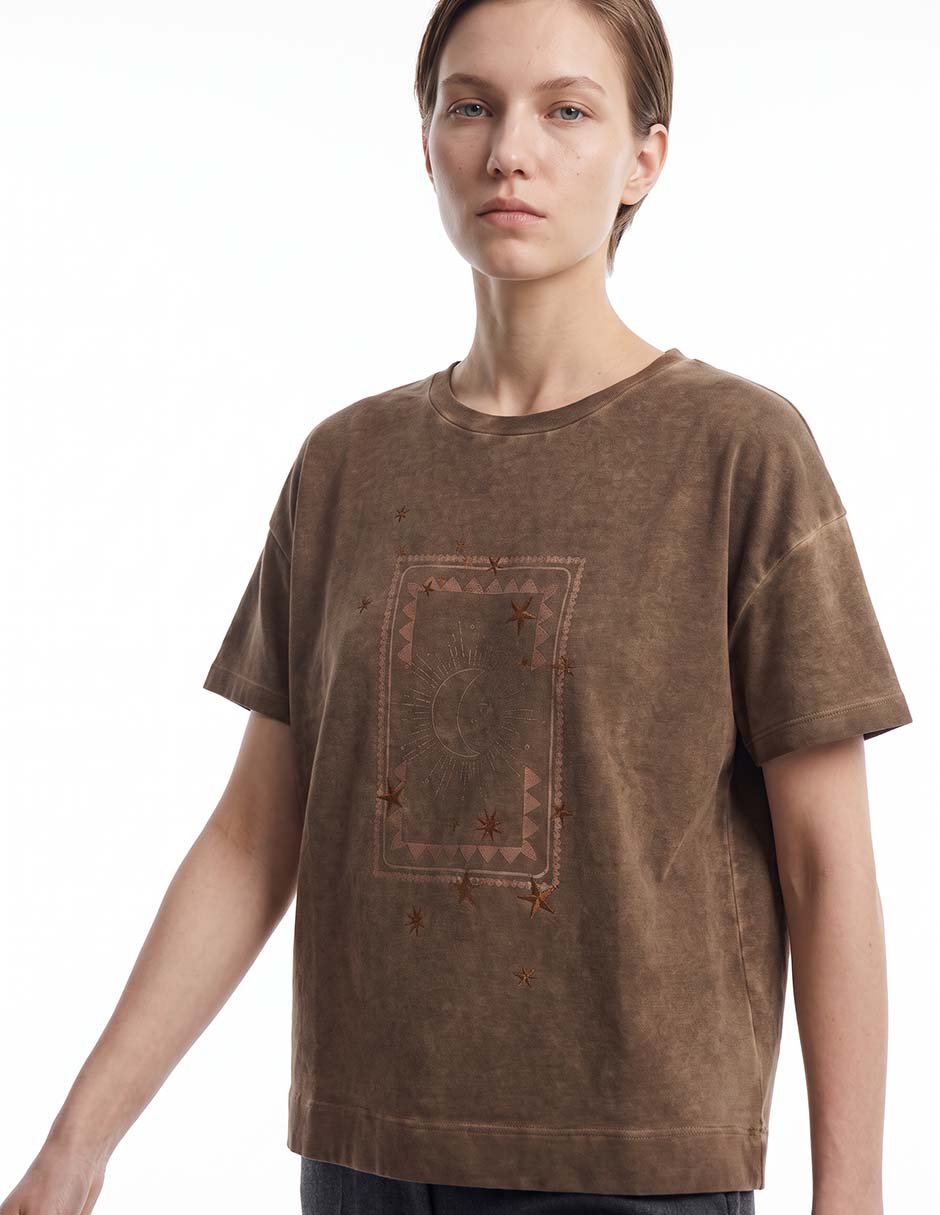 Playera manga corta cuello redondo para mujer 2