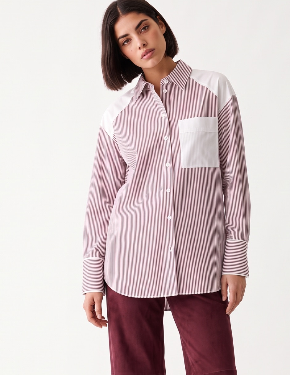 Camisa de algodón manga larga para mujer Camisa de algodón manga larga para mujer