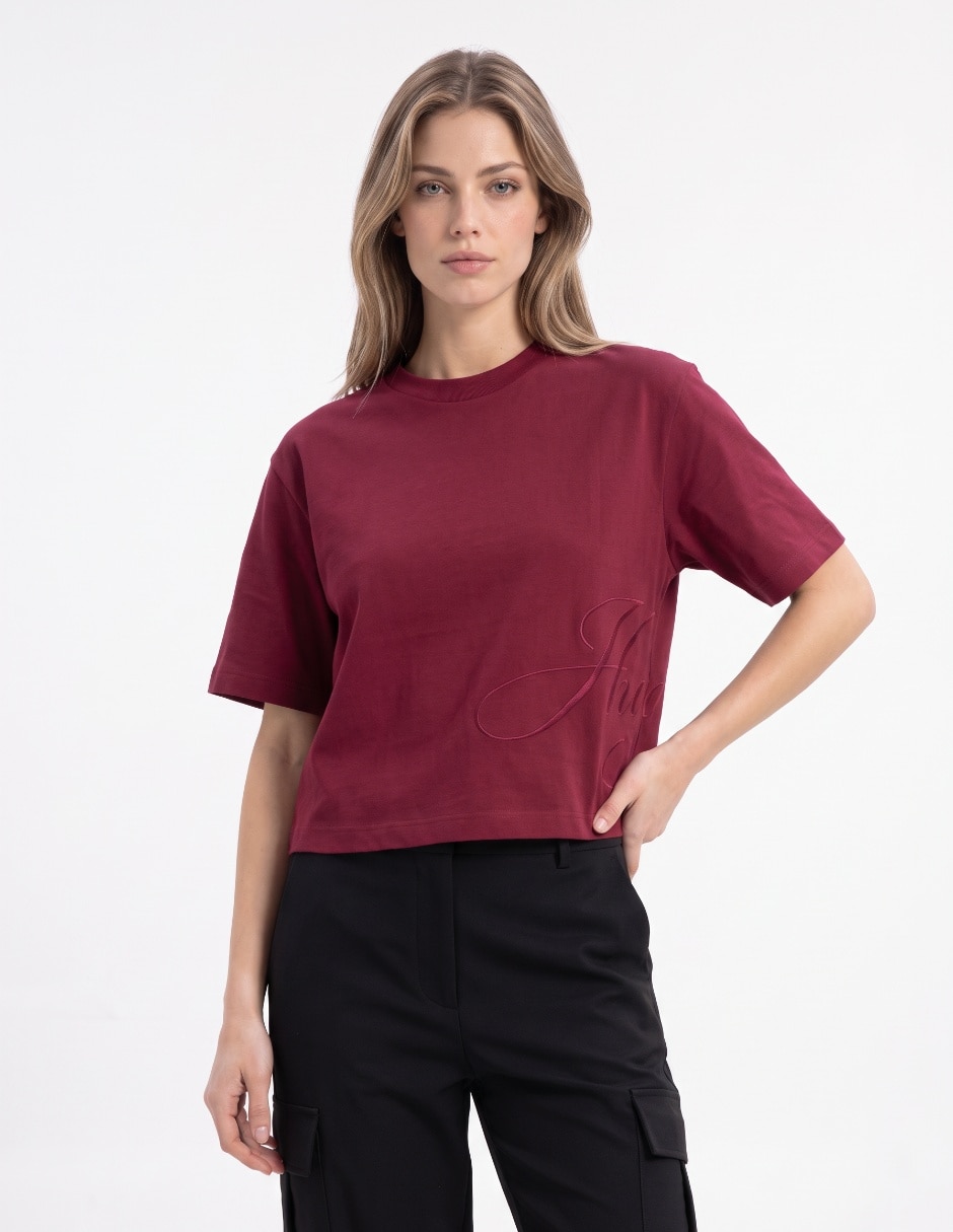 Playera manga corta cuello redondo para mujer Playera manga corta cuello redondo para mujer