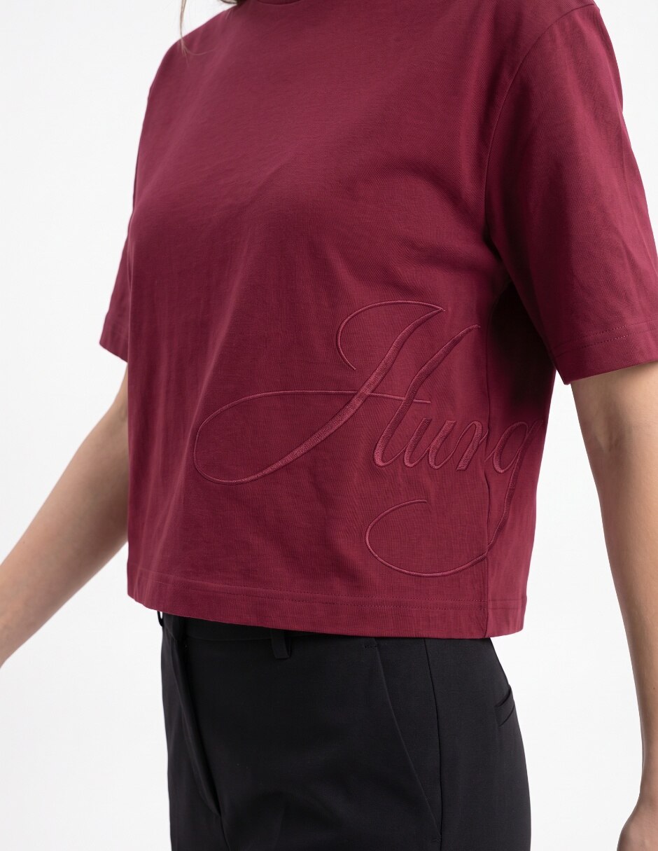 Playera manga corta cuello redondo para mujer 4