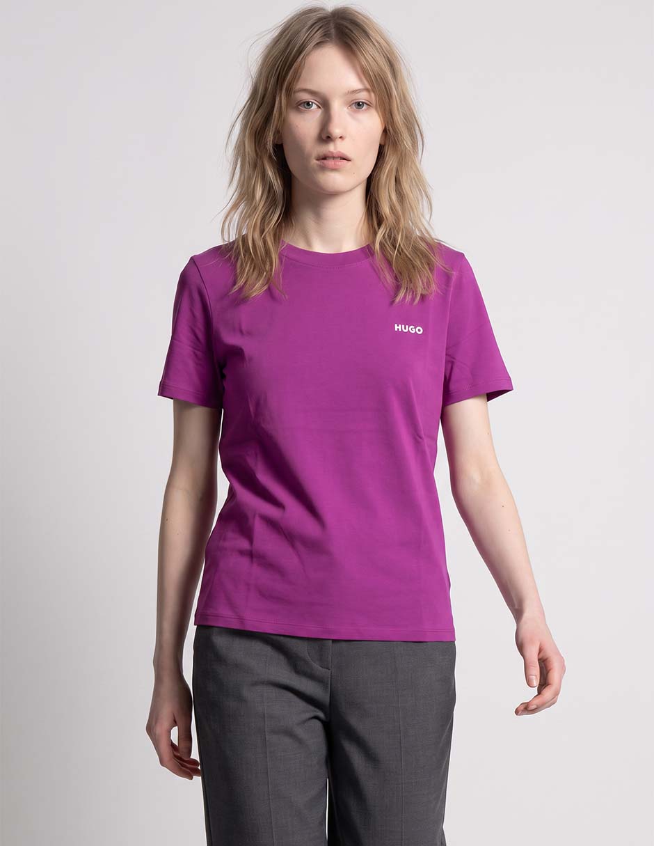 Playera manga corta cuello redondo para mujer