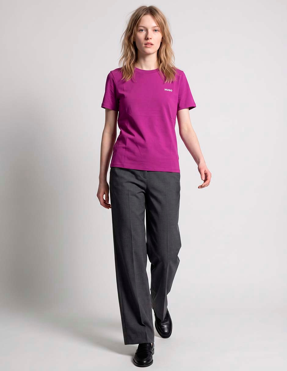 Playera manga corta cuello redondo para mujer