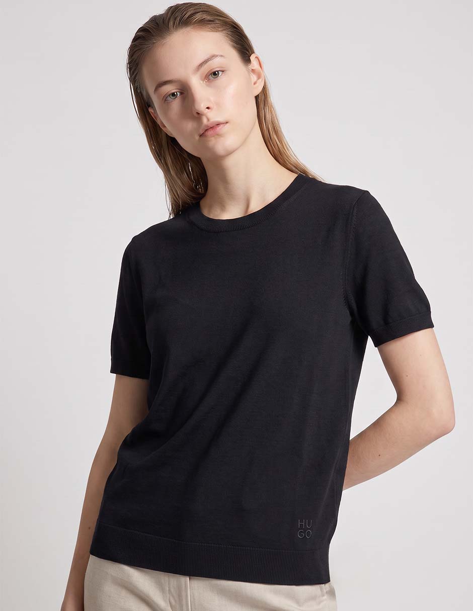 Playera manga corta cuello redondo para mujer