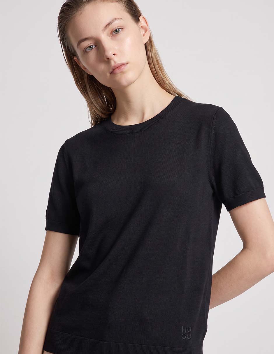 Playera manga corta cuello redondo para mujer