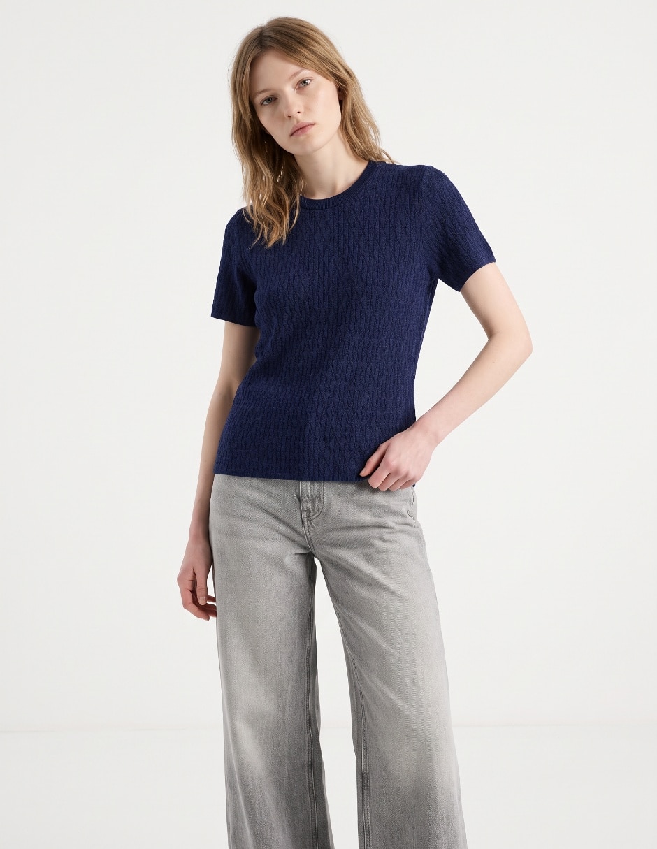 Playera manga corta cuello redondo para mujer Playera manga corta cuello redondo para mujer