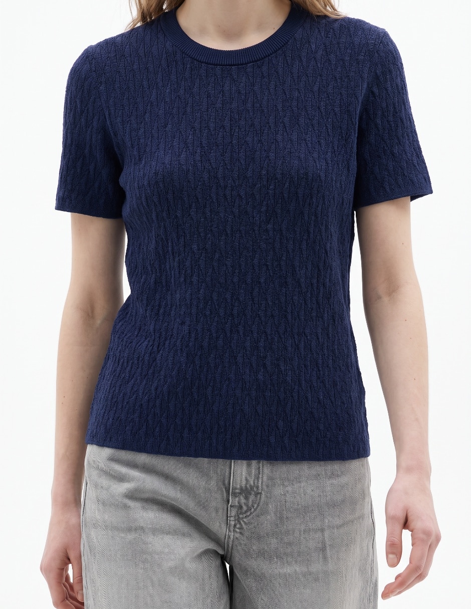 Playera manga corta cuello redondo para mujer 4
