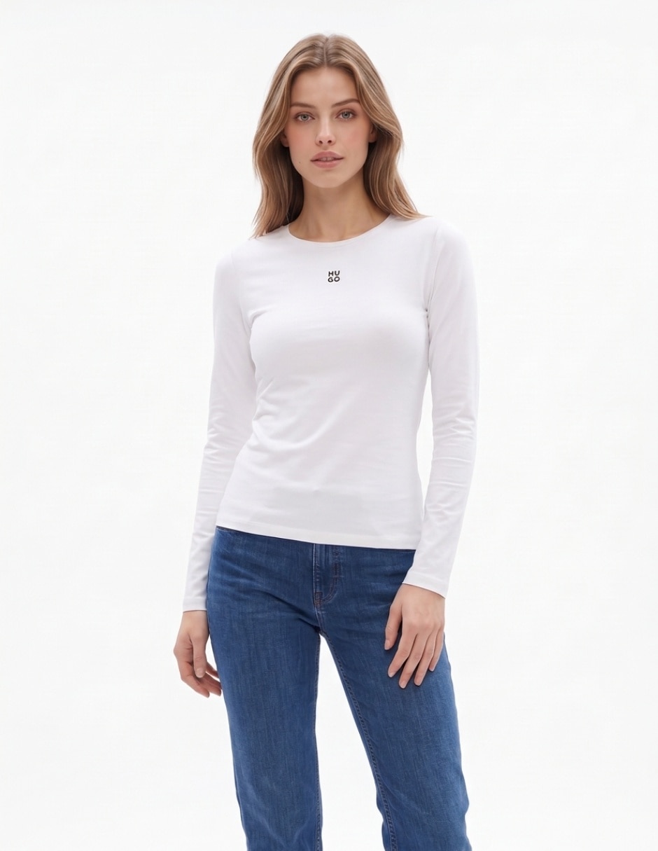 Playera manga corta cuello redondo para mujer Playera manga corta cuello redondo para mujer