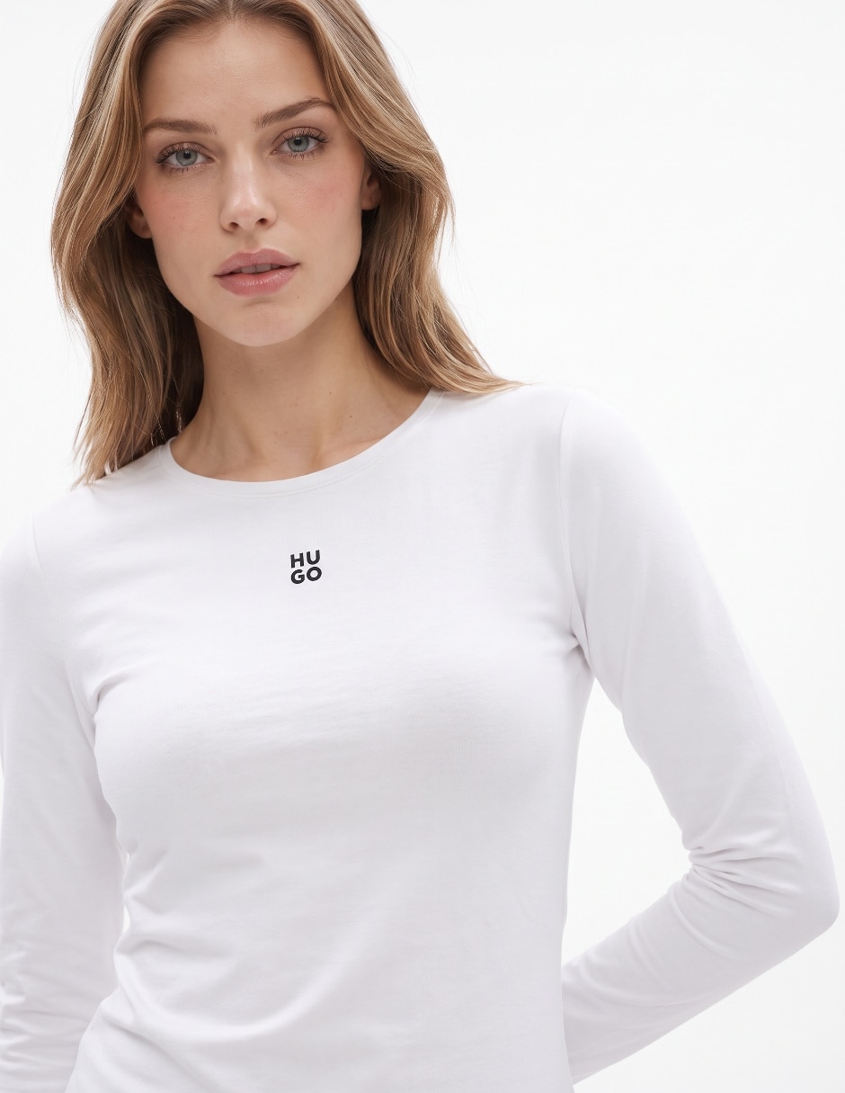 Playera manga corta cuello redondo para mujer 4