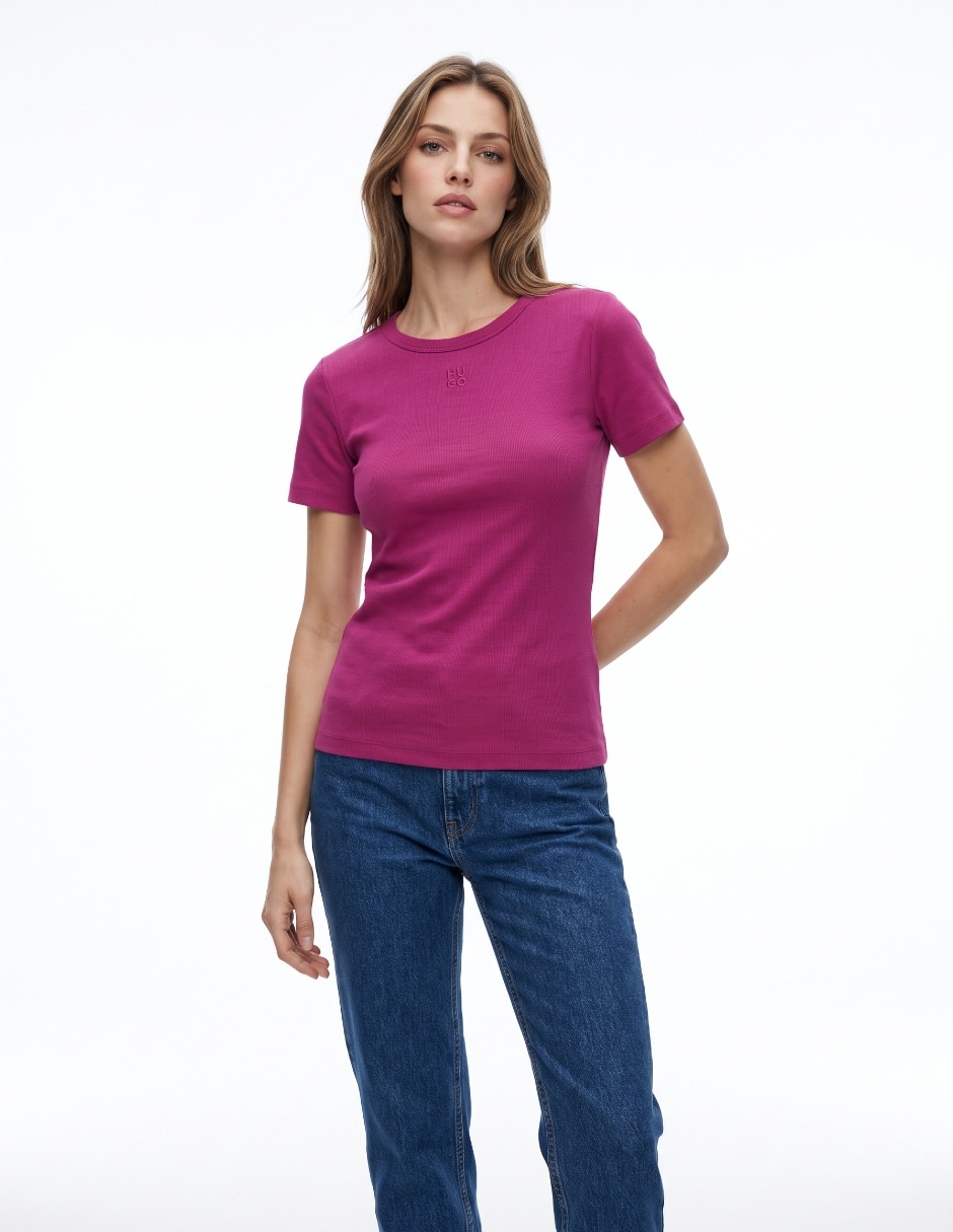 Playera manga corta cuello redondo para mujer Playera manga corta cuello redondo para mujer