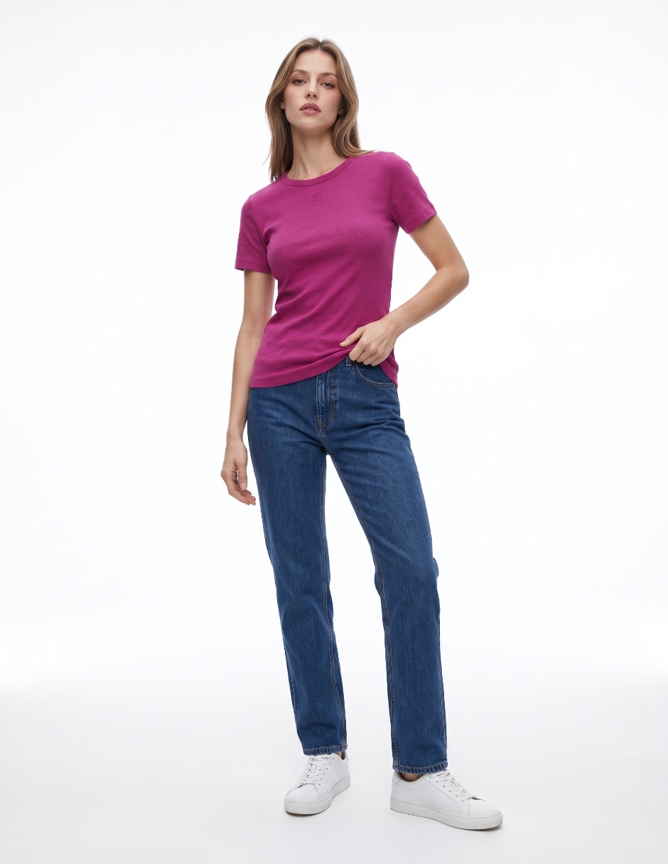 Playera manga corta cuello redondo para mujer 3