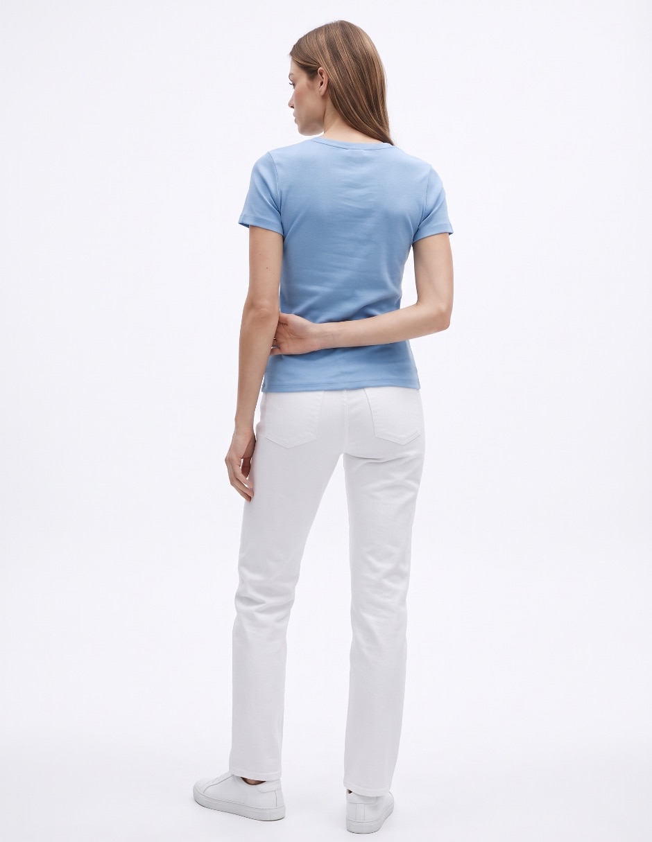 Playera manga corta cuello redondo para mujer 2