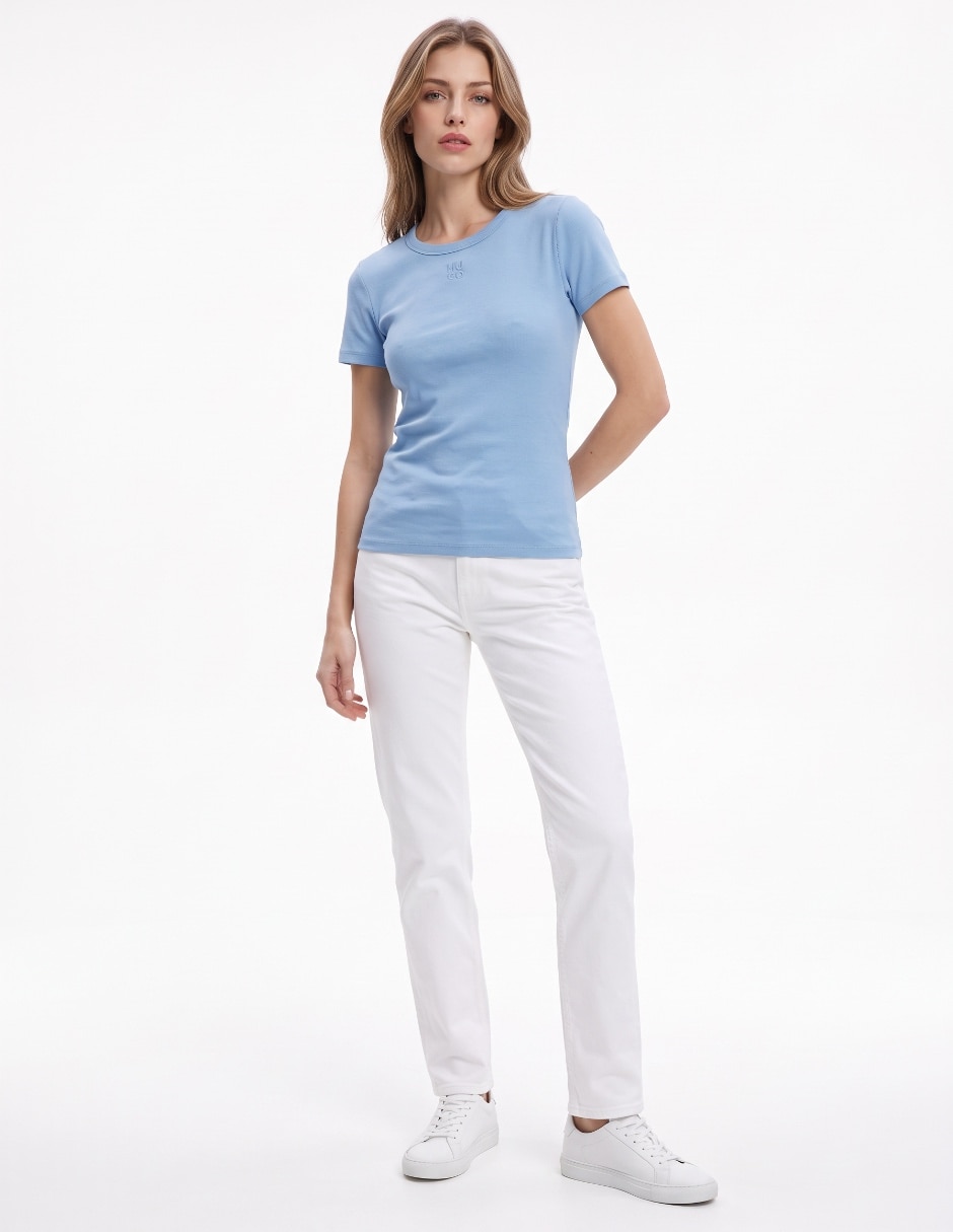 Playera manga corta cuello redondo para mujer 3