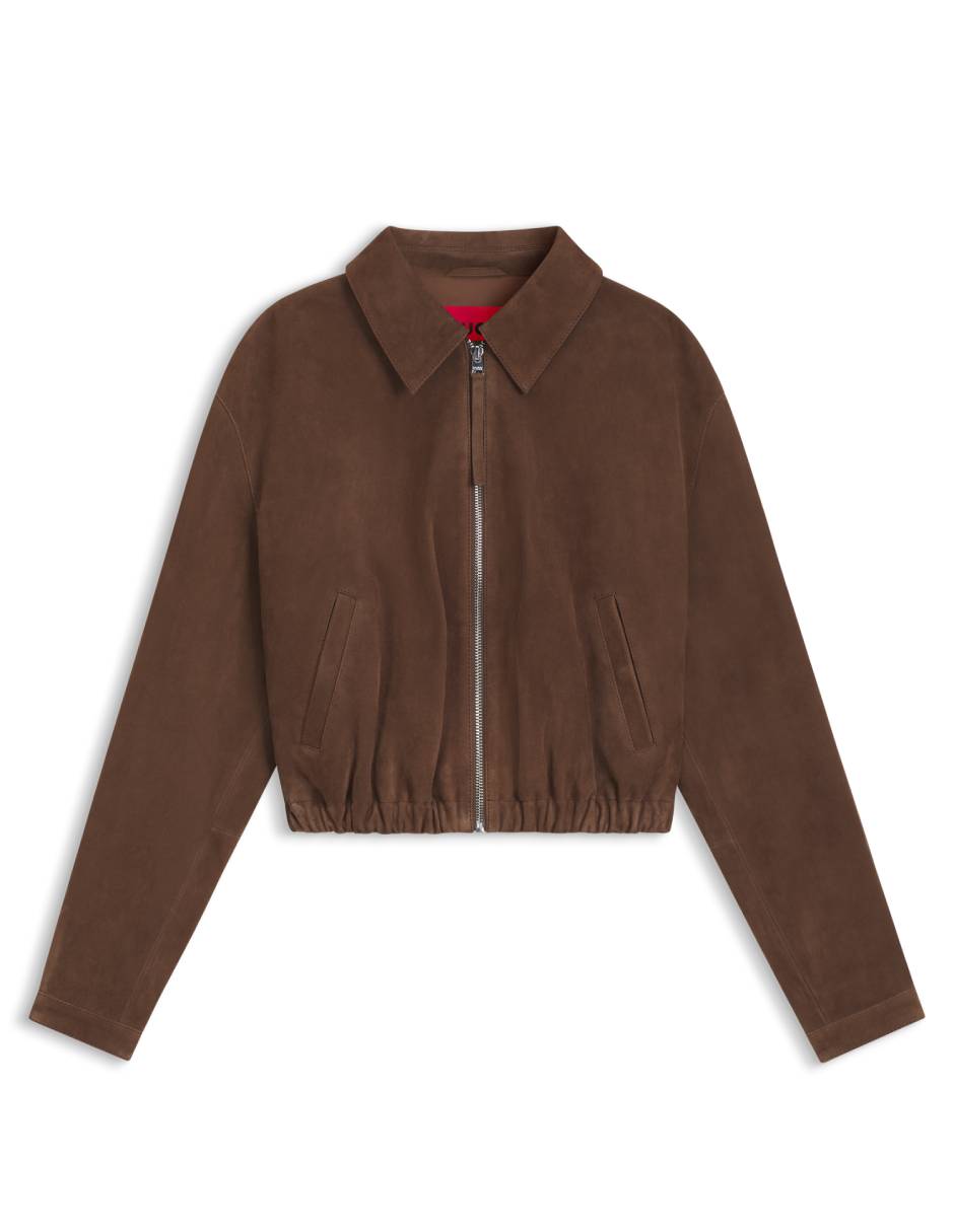 Chamarra casual de piel para mujer 4