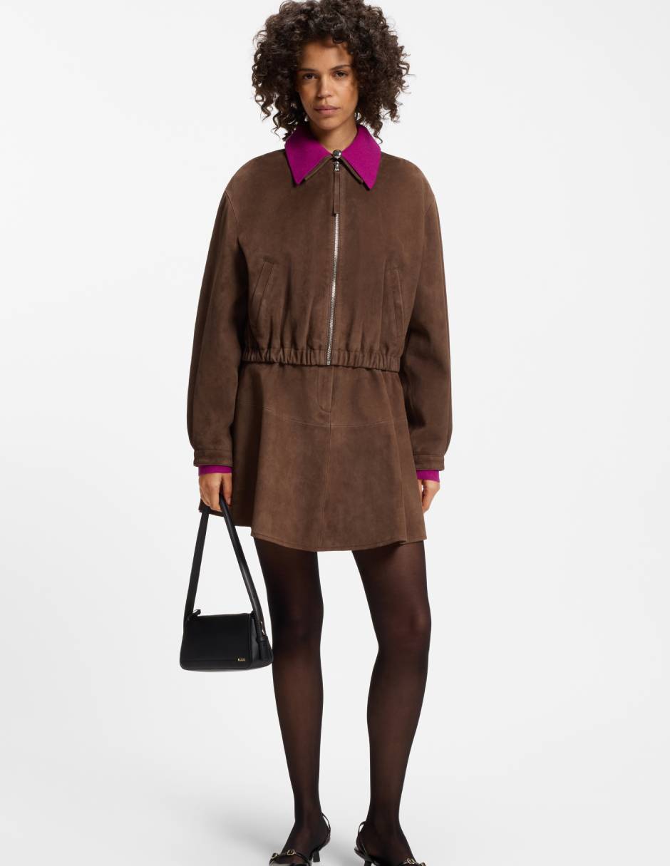 Chamarra casual de piel para mujer 5