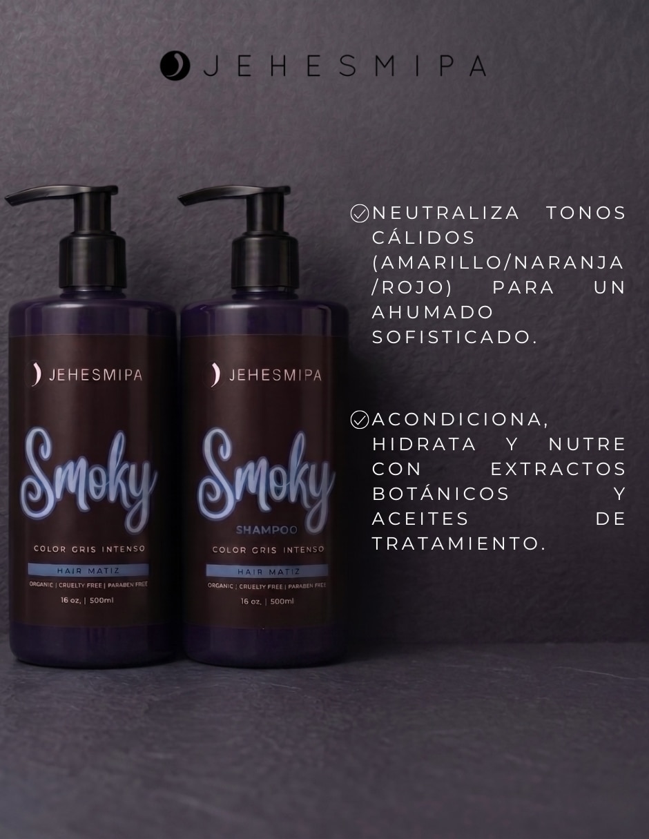 Shampoo matizador de canas para cabello teñido DÚO SMOKY MATIZ