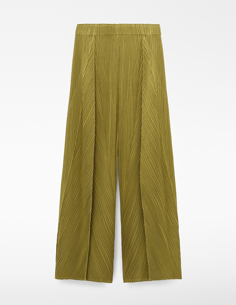 Pantalón plisado palazzo para mujer 5