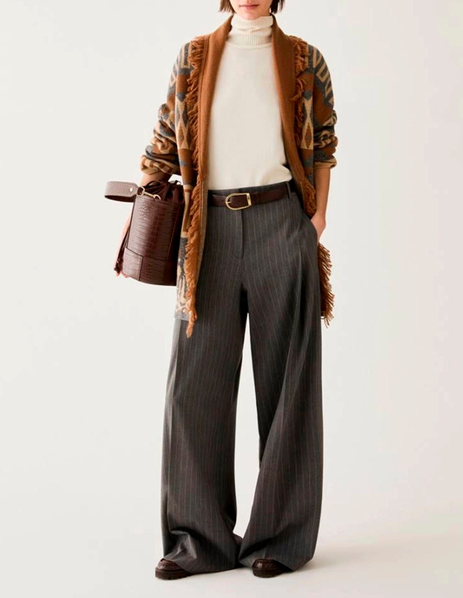 Pantalón de vestir wide leg para mujer Pantalón de vestir wide leg para mujer
