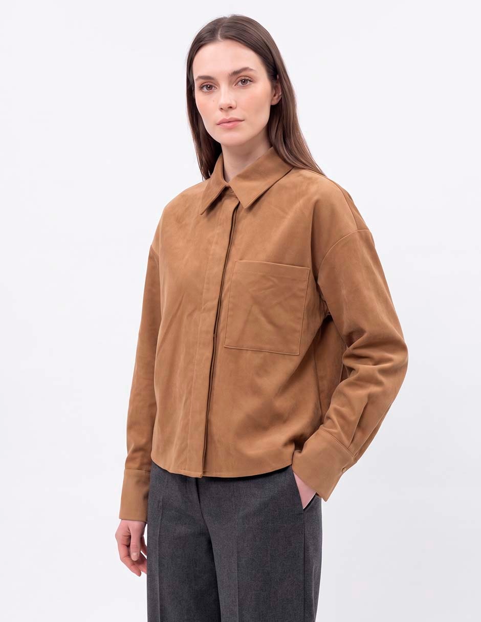 Camisa de algodón manga larga para mujer