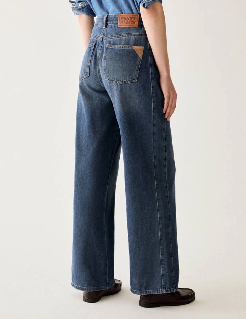 Jeans relaxed wide leg para mujer 3