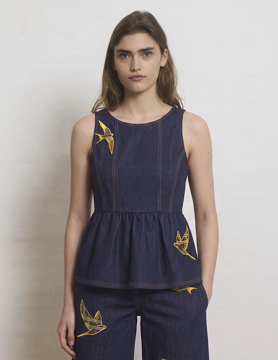 Blusa sin manga para mujer