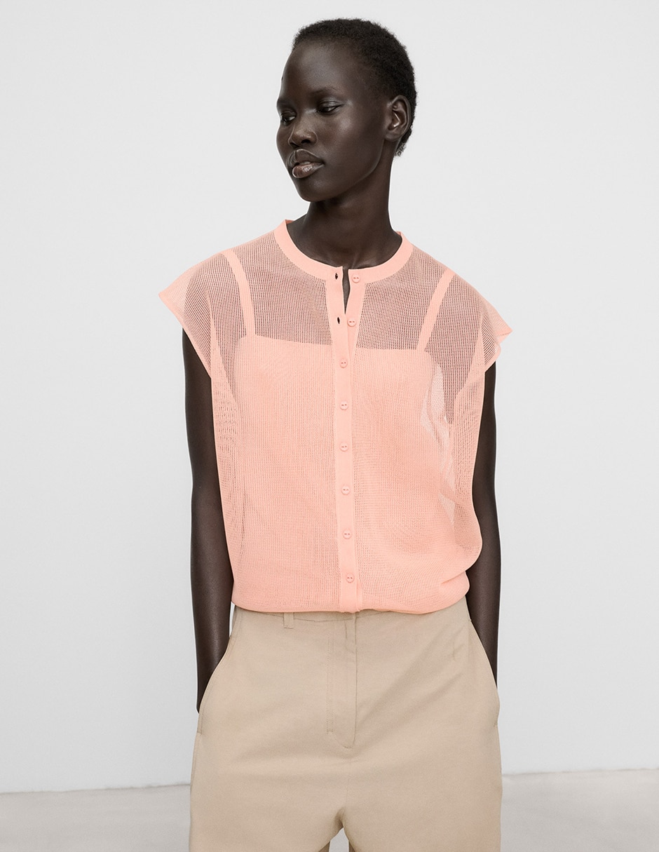 Blusa manga corta para mujer