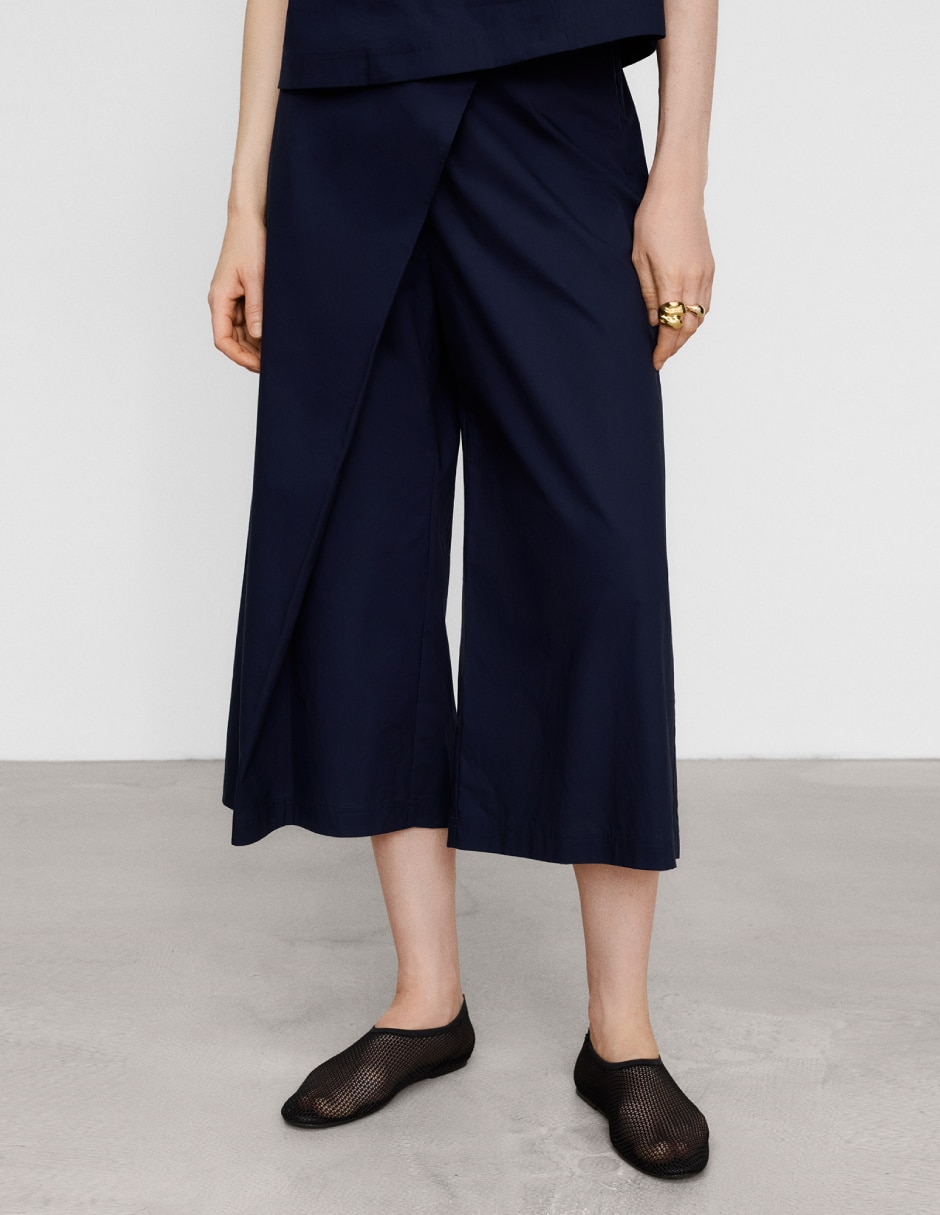 Pantalón coulotte wide leg para mujer Pantalón coulotte wide leg para mujer