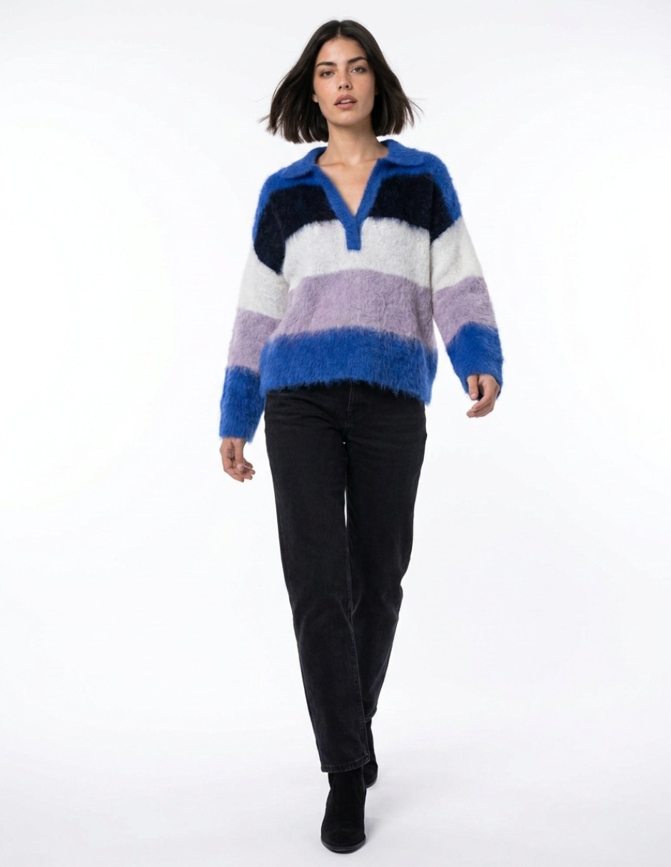 Suéter cuello polo para mujer 3