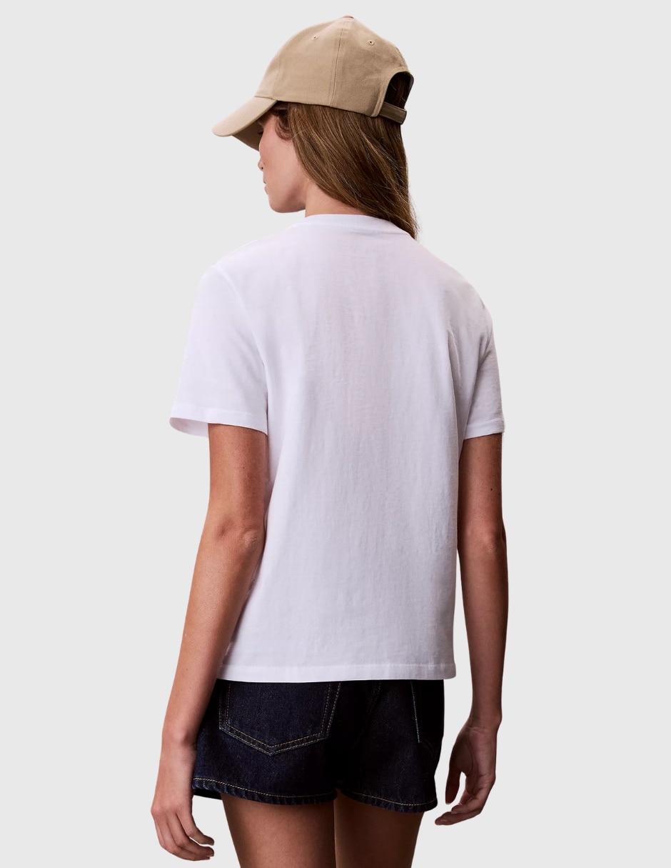 Playera manga corta cuello redondo para mujer 4