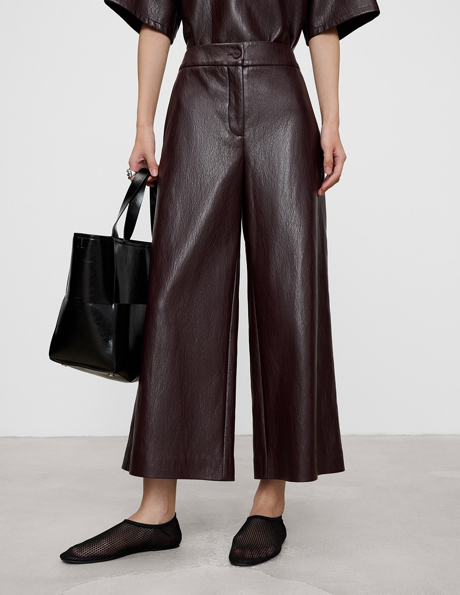 Pantalón coulotte regular para mujer