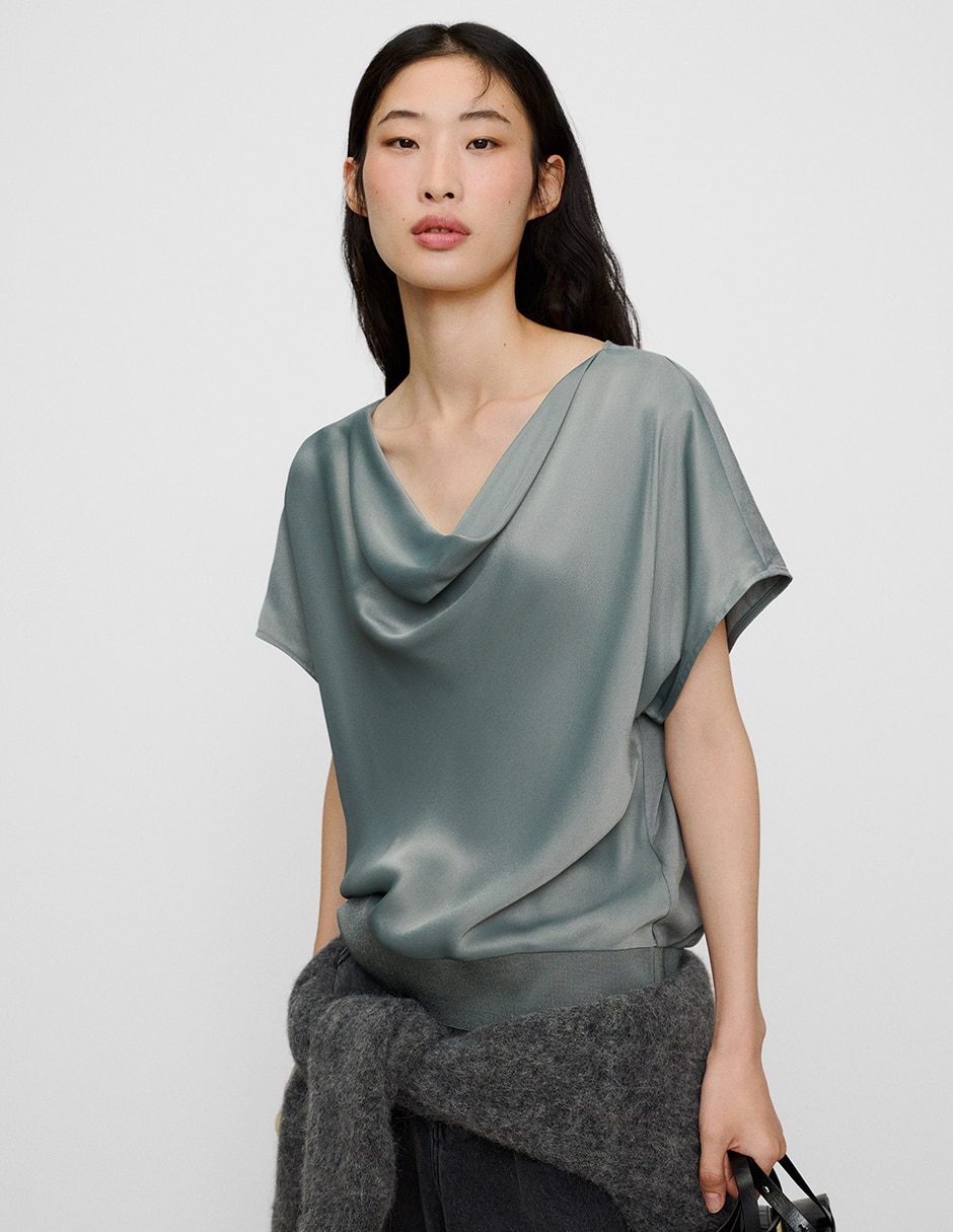 Blusa manga corta para mujer
