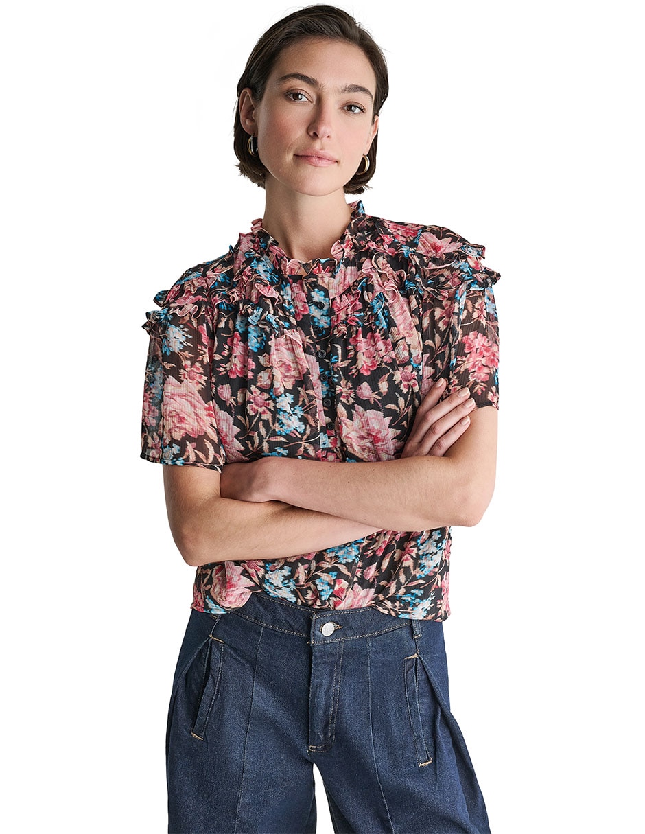 Blusa manga corta para mujer