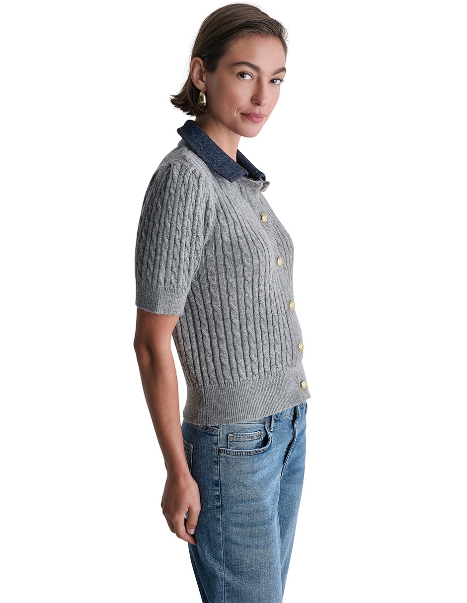 Suéter cuello camisero para mujer 4