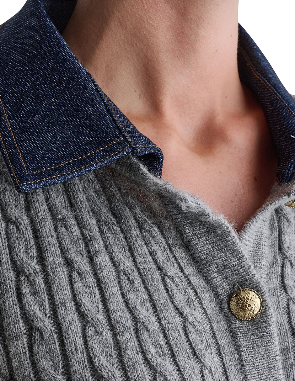 Suéter cuello camisero para mujer 3