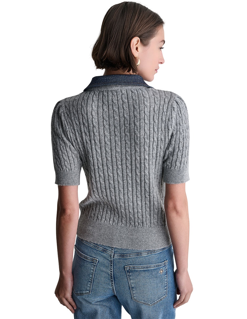 Suéter cuello camisero para mujer 2