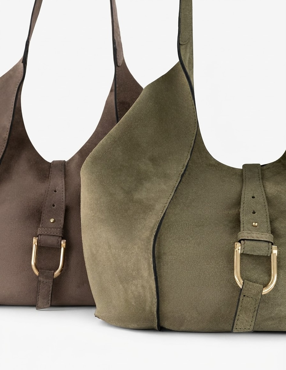 Bolsa shopper de ante para mujer 4