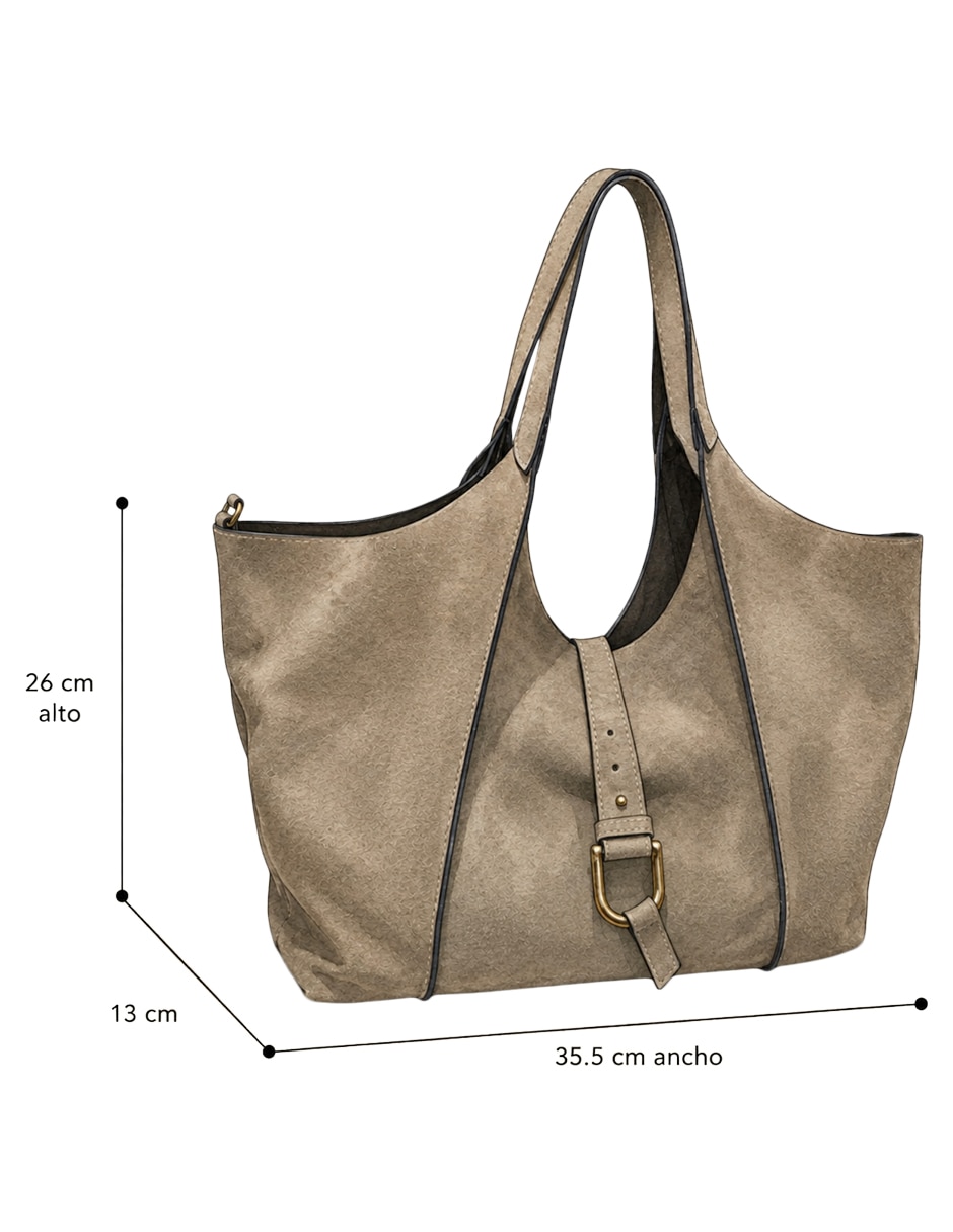 Bolsa shopper de ante para mujer 5