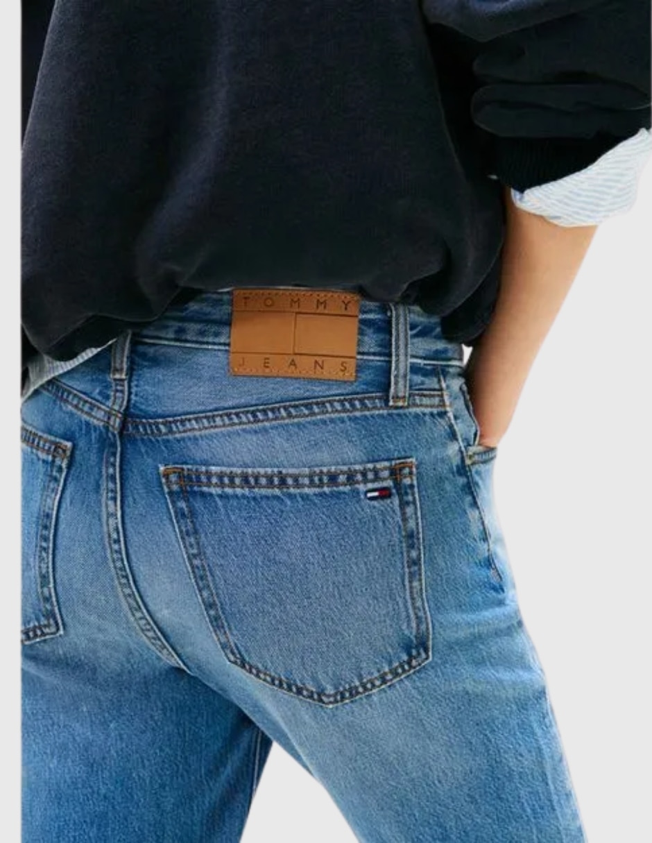 Jeans regular slim media cintura para mujer 5